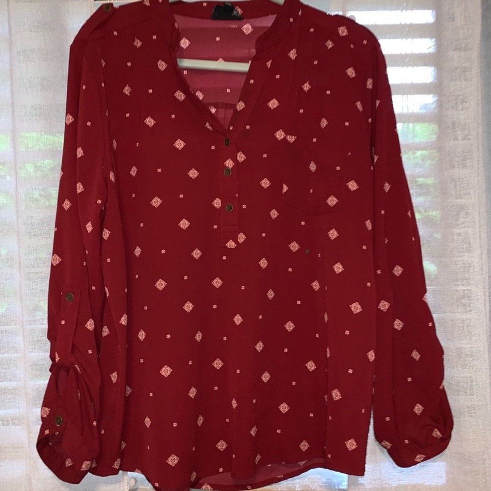 Burgundy Pattern Blouse